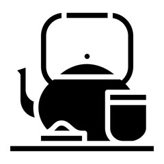 green tea hot beverage drink icon