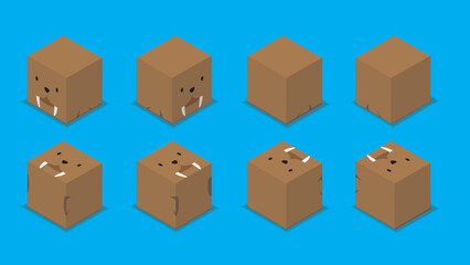 Animal Dice 3D Characters Animal Walrus Cartoon Vector