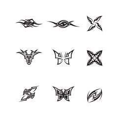 black tribal vector logo design icon and sign tribal