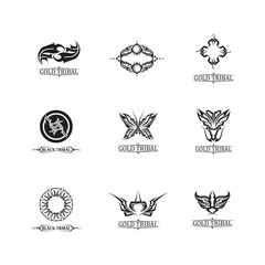 black tribal vector logo design icon and sign tribal