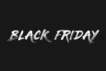 Black Friday text with black background.