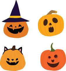 set of halloween pumpkins