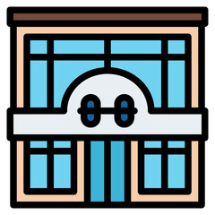 gym sportclub town building icon