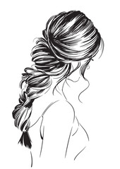 girl with long romantic hairstyle