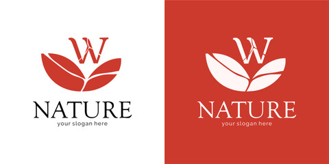 Nature Logo Design with Letter W