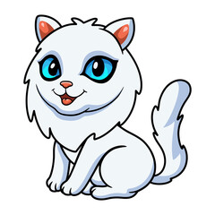 Obraz na płótnie Canvas Cute persian cat cartoon sitting