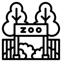 zoo park town building icon - obrazy, fototapety, plakaty