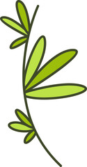 decorative leaves and branch illustration