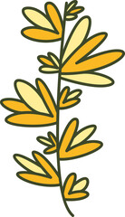 decorative leaves and branch illustration