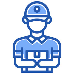 delivery man line icon,linear,outline,graphic,illustration