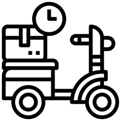 delivery time line icon,linear,outline,graphic,illustration