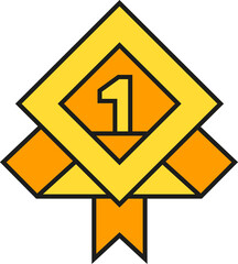 number one badge banner