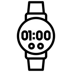 Stopwatch line icon,linear,outline,graphic,illustration