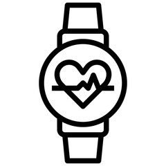 smartwatch line icon,linear,outline,graphic,illustration