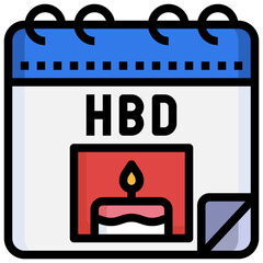 Birthday line icon,linear,outline,graphic,illustration