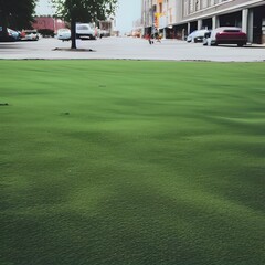 Fototapeta premium Green Grass Beside a Concrete during Daytime