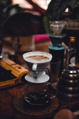 Coffee, coffee making and drip coffee in house