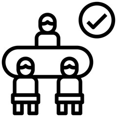 social distancing line icon,linear,outline,graphic,illustration