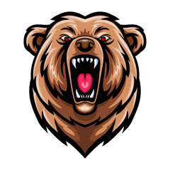 Bear head logo mascot design