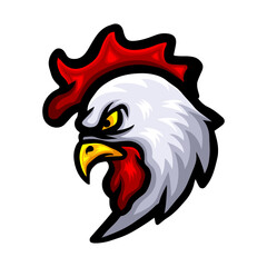 Rooster head logo mascot design