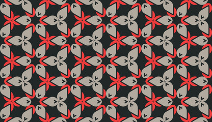 abstract brown and red leaf floral seamless pattern