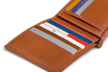 Wallet close-up credit cards closeup leather cards credit