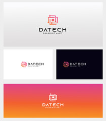 Modern Letter D tech logo design technology digital template illustration