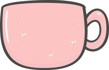 cute Christmas pink coffee cup decoration cartoon doodle hand drawing