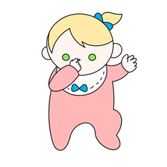 Baby smile happy color illustration
