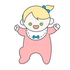 Baby smile happy color illustration