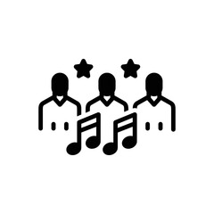 Black solid icon for musicians