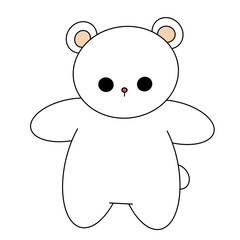 White teddy bear color illustration