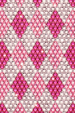 Rhombus pattern made of rhinestones
