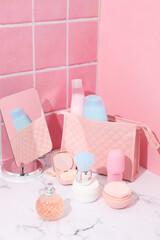 Bath accessories, toilet bag for different self care items