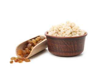 Concept of cooking Kutya, isolated on white background