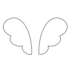 Angel wings pencil color illustration
