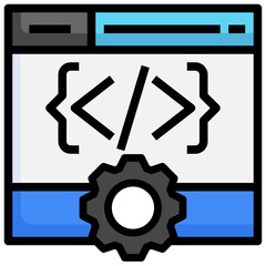web development line icon,linear,outline,graphic,illustration