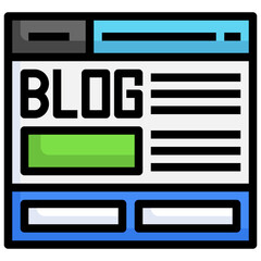 blog line icon,linear,outline,graphic,illustration