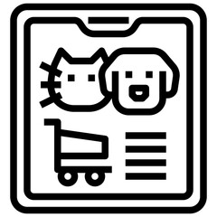 Fototapeta premium online shop line icon,linear,outline,graphic,illustration