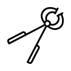 Blacksmith flat line icon. Metal work sign. Outline sign for mobile concept and web design, store.