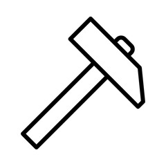 Blacksmith flat line icon. Metal work sign. Outline sign for mobile concept and web design, store.