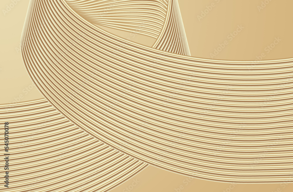 Poster 3d render waveform flowing gold abstract lines textured background texture
