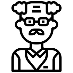 elderly line icon,linear,outline,graphic,illustration