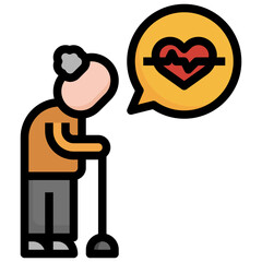 electrocardiogram flat icon,linear,outline,graphic,illustration