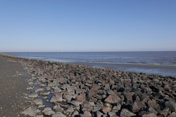 Blick auf das Wattenmeer bei Cuxhaven an der Deutschen Nordseeküste