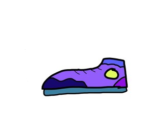 Purple sneakers, perfect for a shoe icon or logo theme