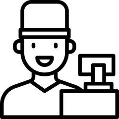 Cashier outline icon