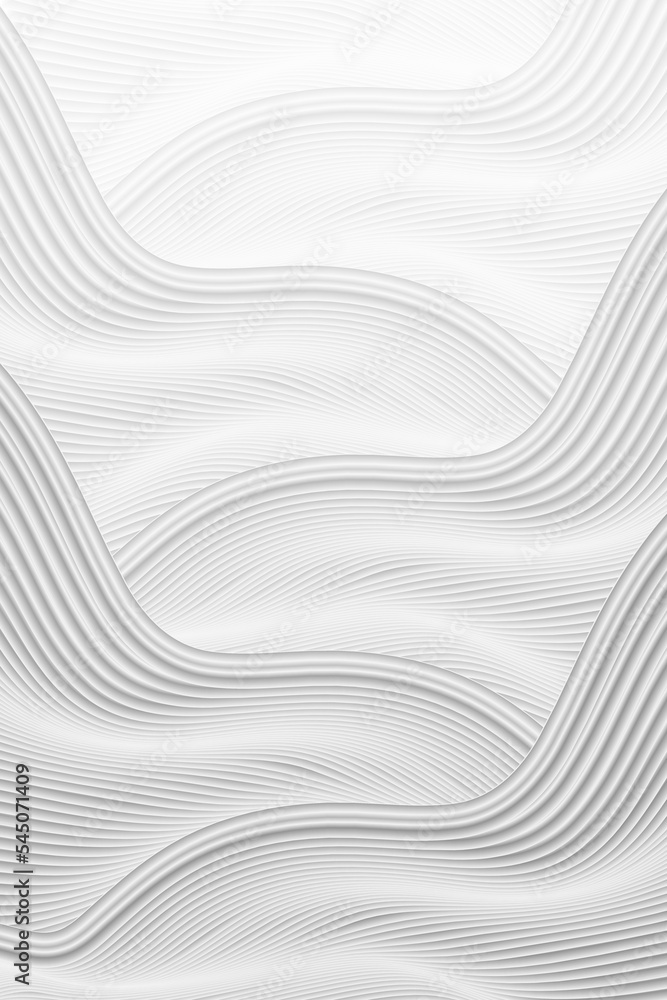 Poster 3D rendering waveform white landscape painting line texture texture background