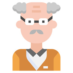 elderly flat icon,linear,outline,graphic,illustration