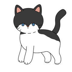 Cute cat pencil color illustration